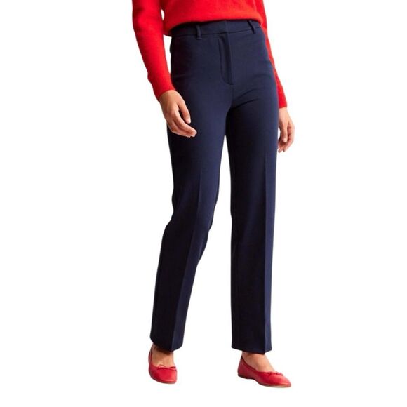 Boden Pimlico Ponte Navy Straight Leg Pants- EUC! Size 6 - Picture 1 of 15